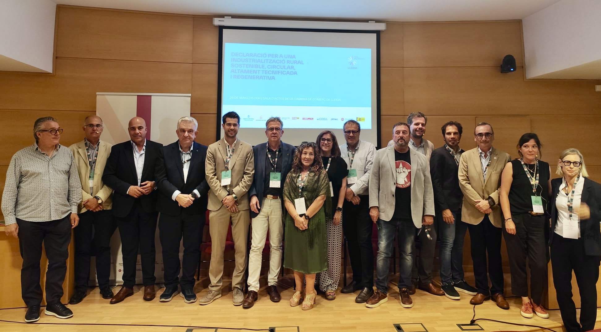 Representants de G10 amb empreses interessades a desenvolupar projectes a Lleida, en la presentació de la declaració, a la Cambra de Comerç