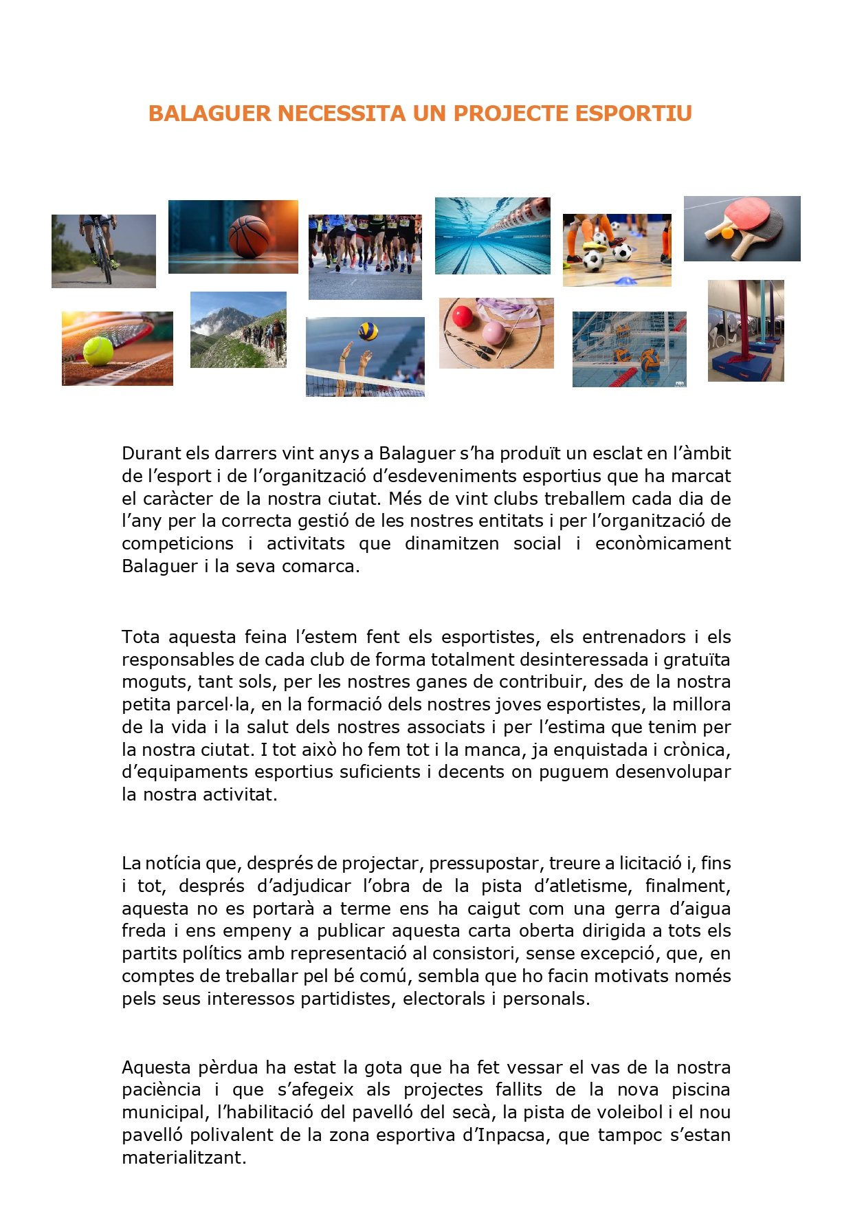 Primera pàgina de la carta